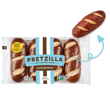 Pretzilla, Frozen Sausage Bun Pretzel, 10.4 Ounce